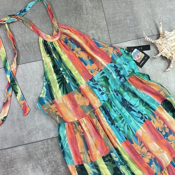 🔆O’NEILL🔆 JENNIFER MAXI DRESS vacation adjustable floral Hawaiian Maxi - Picture 8 of 16
